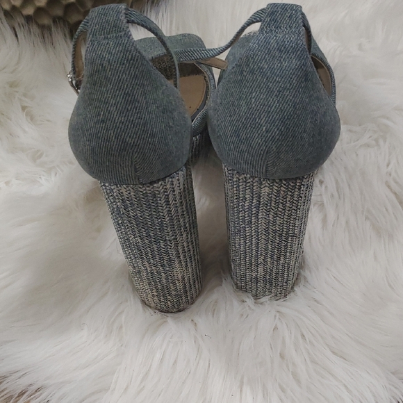 Sam Edelman Kori  Blue Denim  Platform Heel with Peep-Toe  Size 7.5 - Picture 10 of 16